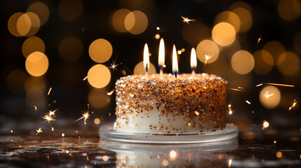 cake with candle HD 8K wallpaper Stock Photographic Image