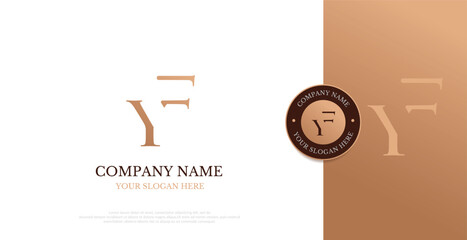 Initial YF Logo Design Vector
