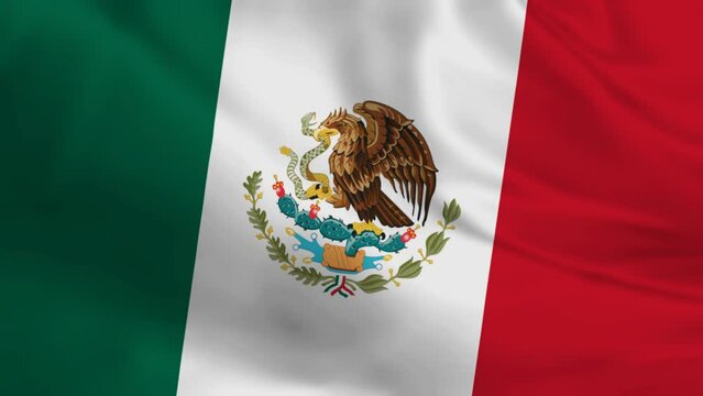 Flag of the mexico waving animation. looping National mexico flag animation background.