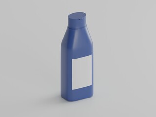 Coconut oil bottle 3d illustration with white background 