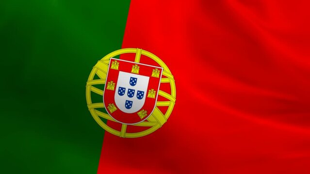 Flag of the portugalwaving animation. looping National portugal flag animation background.