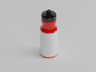 Sports water bottle 3d illustration with white background 