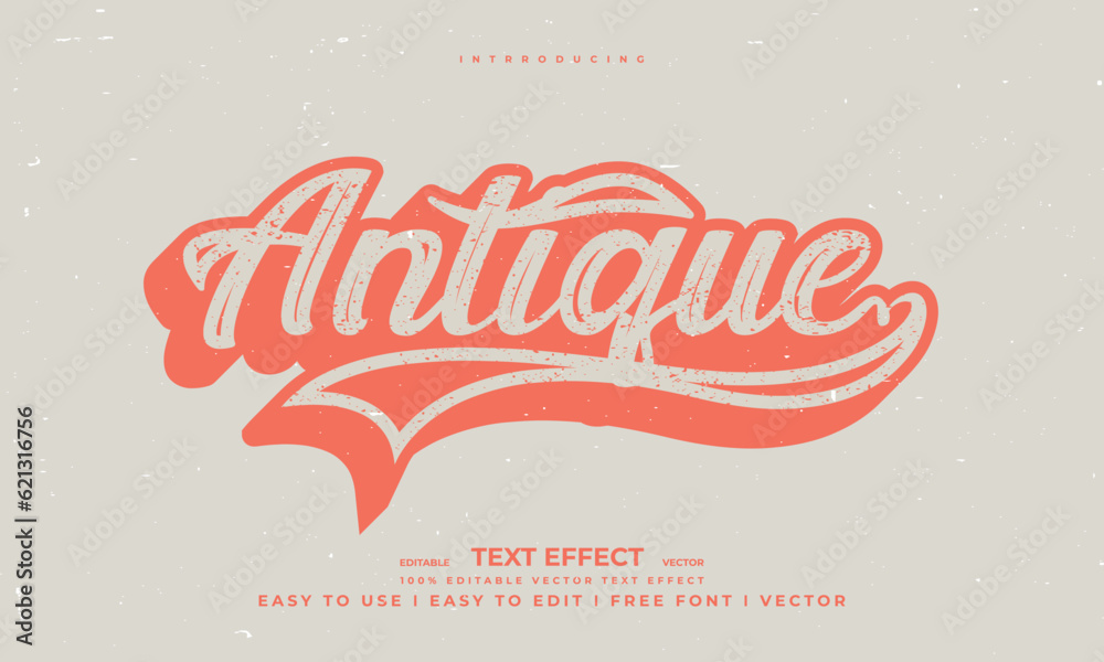 Fototapete vintage retro editable text effect alphabet font typography typeface