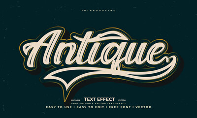 vintage retro editable text effect alphabet font typography typeface