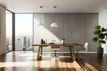 modern dining room with table generated Ai 