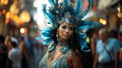 Handdoek met foto Carnaval Notting Hill Carnival street performers created with generative AI technology  © Neuroshock