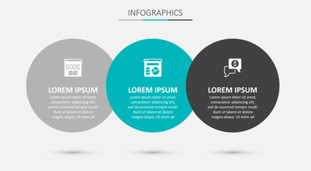 Set Pie chart infographic, Monitor with dollar and Business negotiations. Business infographic template. Vector