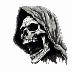skull grim reaper illustration 