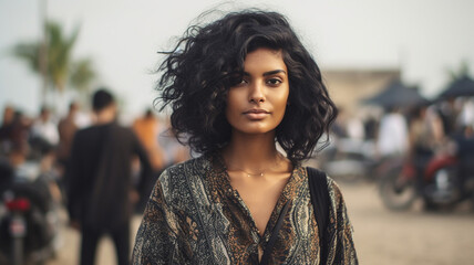 parking lot for scooters, typical everyday life of a tourist in asian country, fictional place