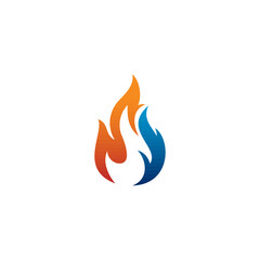 Fire Flame Logo design vector. Bonfire Silhouette Logotype icon