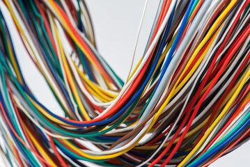 Bundle of colored electric cable in telecommunication and computer systems
