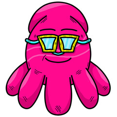 Cute  Pink Squid Sunglasses