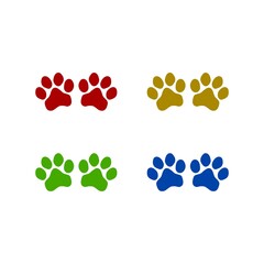 Fototapeta na wymiar Animal paw print icon set