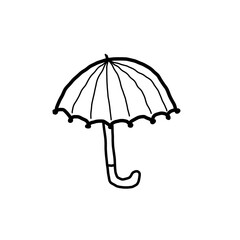 black umbrella isolated on white