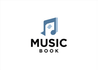 Fototapeta premium book and music logo design vector