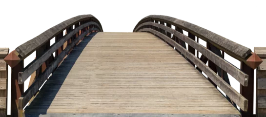  An old wood arched bridge isolated on transparent background. PNG. © bcdesign