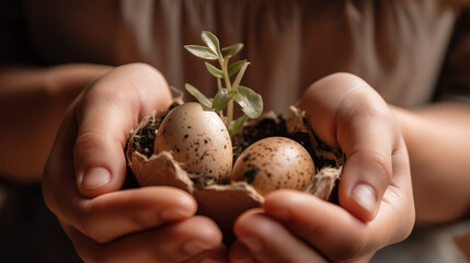 Eco green sustainable living concept. Generative Ai