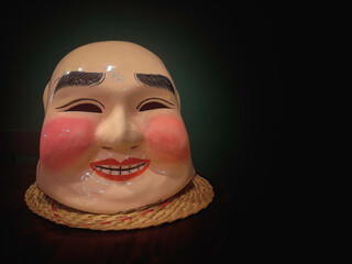 Chinese smiling mask, Chinese tradition, fake head