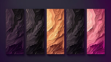 Juneteenth theme color tone, hues crushed paper vertical background template frame. Generative Ai