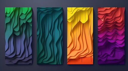 Black lives matter. Set of 6 color collections. User interface backdrop texture. Generative Ai