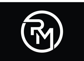 Initial monogram letter RM logo Design vector Template. RM Letter Logo Design
