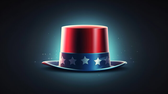cylinder hat icon 3d style 4th july concept design. Generative Ai