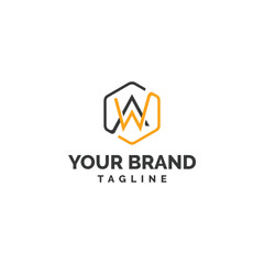 Modern AW monogram logo design.