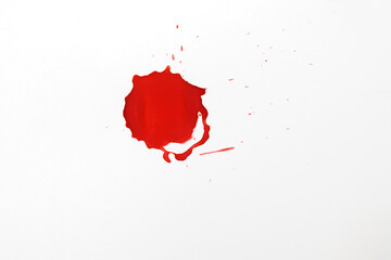 Fototapeta na wymiar Blood splatters. Red blots of watercolor Realistic bloody splatters for Halloween Drop of blood concept.