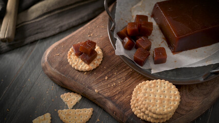 Marmalade in saltwater crackers
