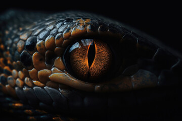 Fototapeta premium Cobra's eyes macro close up. AI generated