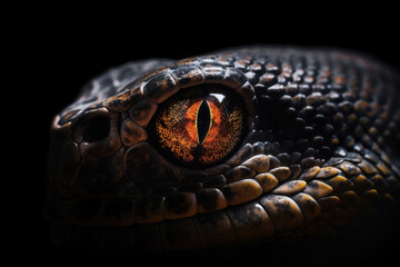Fototapeta premium Cobra's eyes macro close up. AI generated