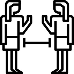 Social distancing outline icon design