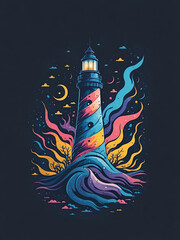 Lighthouse. AI generated illustration