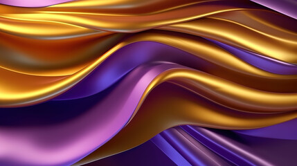 Gold wave abstract background illustration. Generative ai