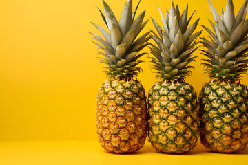 pineapples on yellow