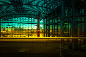 Abstract geometry of Berlin Train Station in Germany