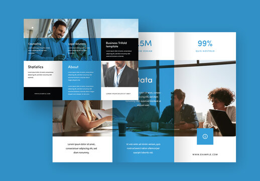 Blue Corporate Trifold Layout