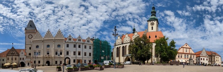 Fototapeta na wymiar Tabor historical city center with old town square in south Bohemia.Czech republic Europe,panorama landscape view