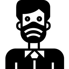 Man wearing surgical mask. glyph icon design