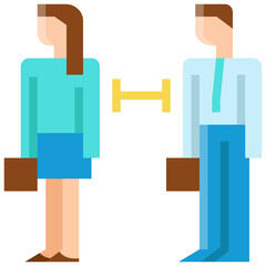 Social distancing on public .flat icon design