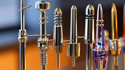 Collection of orthodontic instruments for dental procedure. Generative ai