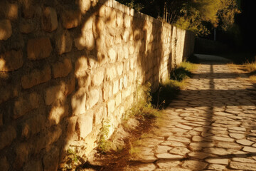 Old Stone Path in the Afternoon, generative AI