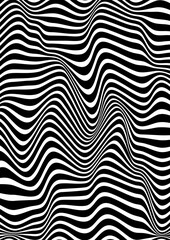 Abstract hypnosis pattern with black and white stripes. optical illusion art modern design graphic texture