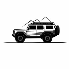 Obraz premium Offroad Car Logo Illustration Design