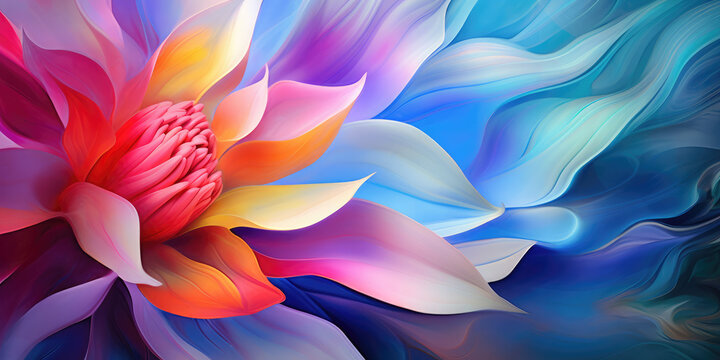 Beautiful abstract colourful flower design painting