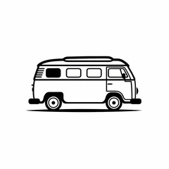 Camper Van Car Logo Illustration Design