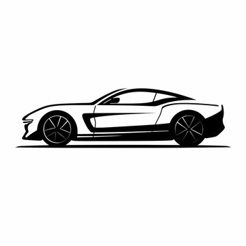 black sports car side view clip art preview