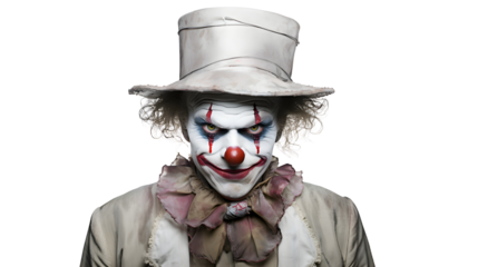 Clown wearing a hat on transparent background PNG