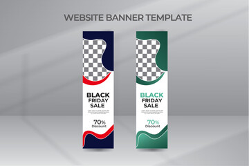 Black Friday Abstract and Modern Google Ad Banner Template Premium Vector