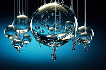 symphony of water droplets suspended in mid-air, capturing the beauty and elegance of liquid in motion